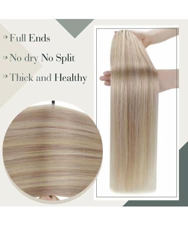 Buy Laavoo Real Hair Extensions | Blonde Microring Remy Bonding Extensions - Ash Blonde Highlights #18/613 - 45cm 1g/s - 50g - Buy Online on GoSupps.com