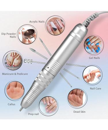 Upgraded Professional Nail Miller 35000 RPM - Electric Nail File Set for Gel & Acrylic Nails | Manicure Pedicure Kit with Ceramic Attachments | Safe for Beginners - Pink - Buy Online on GoSupps.com