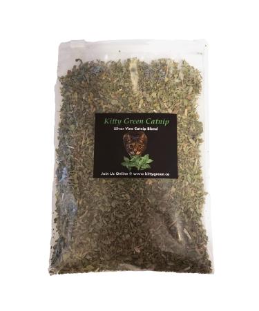 Catnip with Silvervine by Kitty Green Grown in North America - 1 Full OZ in a Resealable Zipper Bag. | Cat Nip | Cat Supplies |
