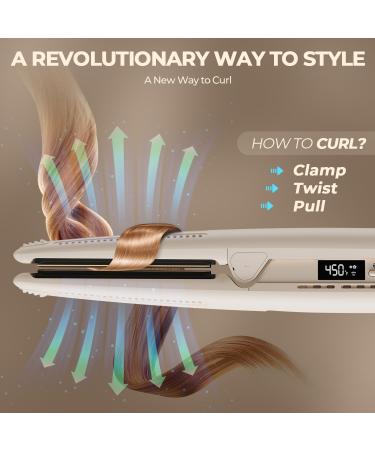 MiroPure 2-in-1 Flat Iron Hair Straightener & Curler - Titanium Ceramic Ionic Styler with Cool Air Dual Voltage & Auto Off for Travel - Buy Online on GoSupps.com