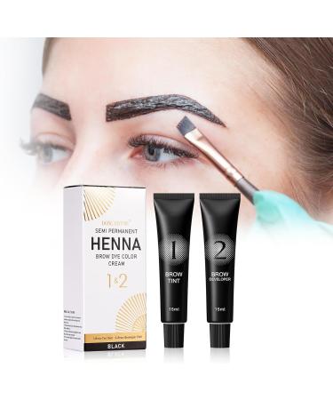 Eyebrow Tint Kit Black Hen-na Semi-Permanent Professional Brow Tint Kit Long-Lasting and Safe Results Eyebrow Dye DONG RHYME Multi-Purpose Eyelash Tint Kit Easy to Use at Home - Buy Online on GoSupps.com