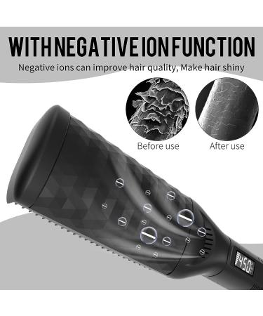 Ionic Straightening Brush with Anti-Scald Technology - Fast Heating, Frizz Control - Dual Voltage Hair Straightener for Home & Travel - Buy Online on GoSupps.com
