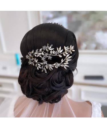 LOVFOIVER Rhinestone Bridal Headband - Silver Left | Wedding Hair Accessories - Buy Online on GoSupps.com