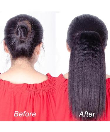 Human Hair Ponytail Hair Piece Ponytail Extensions Real Human Hair Clip in Kinky Straight Ponytail Extensions Drawstring Ponytail Hair Piece Natural Color Remy Hair for Women Ponytail Hairpiece for 22inch 150g Black - Buy Online on GoSupps.com