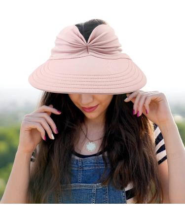 Foldable Pink Sun Visor Cap for Women | Summer Outdoor Sports & Beach Protection - Buy Online on GoSupps.com