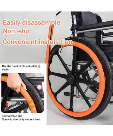 WhBeoy Wheelchair Push Rim Covers (20-24inch / 1pair) Rear Wheel Sports Wheelchair Cover Easy Installation Hand/Comfortable for Four Seasons 24/22inch A 24/22inch A - Buy Online on GoSupps.com