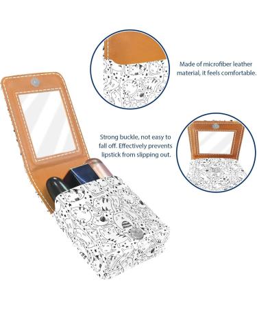 Simple Cats Lip Gloss Holder & Lipstick Case | Portable Makeup Bag with Mirror | Travel Lipstick Organizer for Women - Multi-Color Compact Design - Buy Online on GoSupps.com