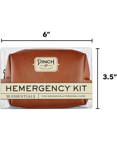 Pinch Provisions Hemergency Kit for Men | 30 Grooming Essentials & Travel Accessories | Ideal Gift for Grooms & Best Men - Cognac - Buy Online on GoSupps.com