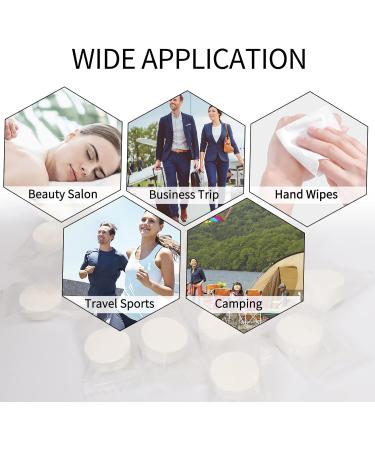 Skycase Compressed Towels - 100 Mini Breathable Portable Face Cloths for Travel Camping & Hotels - Cotton Tablets - Blue - Buy Online on GoSupps.com