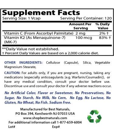 Best Naturals Bilberry Extract 1000mg & MK-7 Vitamin K2 100 mcg - Buy Online on GoSupps.com