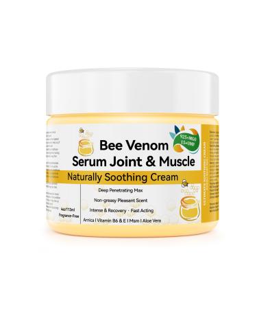 Natural Organic NZL Bee Venom Professional Serum Care Joint & Muscle & Bone Cream Gel - for Back Neck Hand Foot Knee Muscle Shoulder Hip Nerve Vitamin B6 Aloe Vera Adult Elderly 4.00 Fl Oz (Pack of 4)
