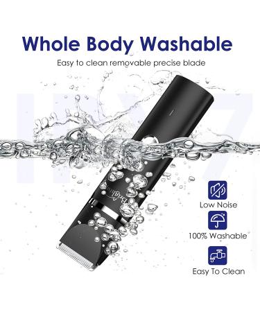 Brightup Men's Body Hair Trimmer - Waterproof Electric Wet/Dry Shaver with LED Light, Cordless & Rechargeable - 4 Blade Heads for Ultimate Male Hygiene - Buy Online on GoSupps.com