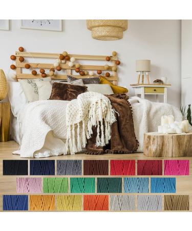 4mm x 328 yd Macrame Cord - 100% Natural Cotton Soft Rope for Plant Hanger & Wall Hanging - Beige Yellow - Buy Online on GoSupps.com