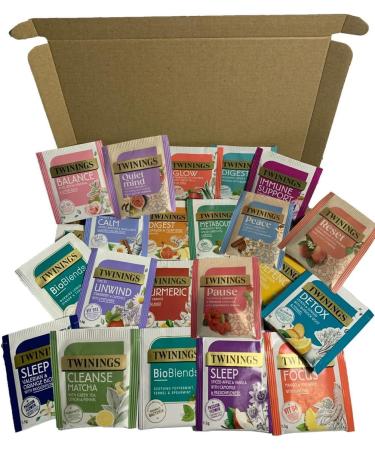 Twinings Happy Birthday Selection Tea Set Gift Box 22 Flavours Fruit Herbal Mixed Collection - Soulful Superblends Bioblends Assorted Variety Pack Individually Wrapped Envelope Letterbox - Buy Online on GoSupps.com