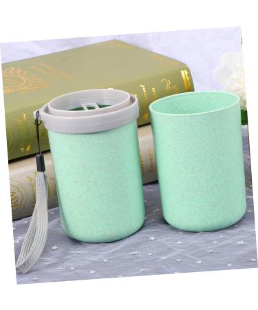 FRCOLOR Green Toothbrush Holder & Toothpaste Storage Cup Medium Travel Tumbler Organizer - Buy Online on GoSupps.com