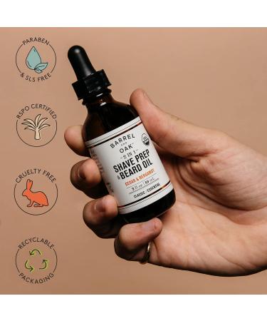 Barrel and Oak Organic Pre-Shave & Beard Oil | 2-in-1 Essential Oil for Men | Vegan Cedar & Bergamot | Nourishing Facial Hair Care - Buy Online on GoSupps.com