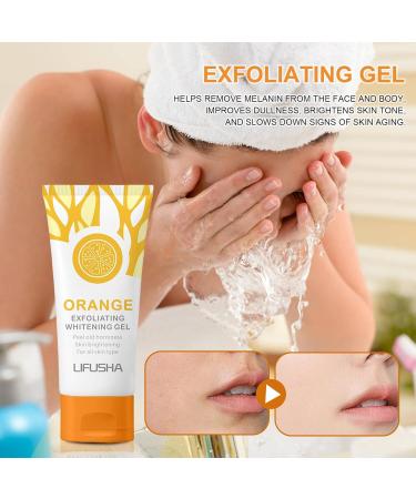 Brightening Scrub - Orange Body Scrub & Skin Exfoliator - Natural Moisturizing & Rejuvenating Body Scrub Undiluted Gentle Undiluted for Full Body Face Teksome - Buy Online on GoSupps.com