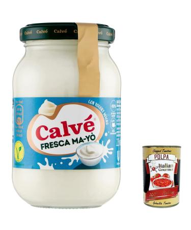 Calv Maionese Fresca Ma-Y Y Yogurt Set of 12 Fat Free and 55% Less Fat* Ideal for Rice Salads Cold Potatoes and Large Salads No Preservatives 225