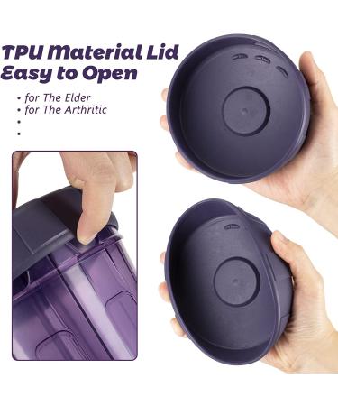 Mossime Extra Large 7-Compartment Supplement Organizer - Purple | Easy Open Pill Dispenser for One-Month Travel Medication Storage - Buy Online on GoSupps.com