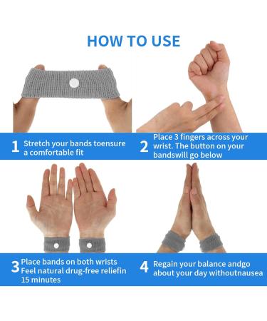 8 Pair Acupressure Bracelets - Sea Bands for Nausea Relief | Travel Sickness & Morning Nausea Solutions - Buy Online on GoSupps.com