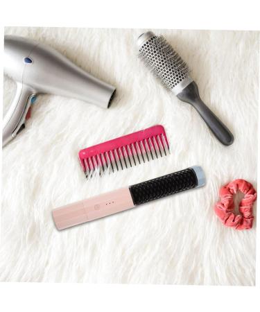 Angoily Cordless Hair Straightener Brush - Rechargeable & Travel-Friendly Heated Comb for Smooth Hair - Dual Purpose Nylon Brush in Purple - Buy Online on GoSupps.com