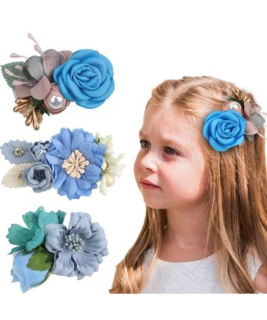 Hcliptie Large Flower Hair Clips for Babies & Girls | Crocodile Accessories in Pink & Blue | Perfect Gift Box for Toddlers & Teenagers - 6x7.6 cm - Buy Online on GoSupps.com