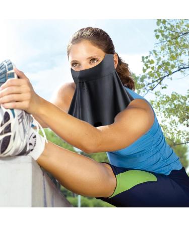 Sun Protection Masque Neck Gaiter Sun Masque Sun Face Cover Breathable Full Face Shield Face Scarf Cover Cooling Sunscreen Masque for Men Women Black - Buy Online on GoSupps.com