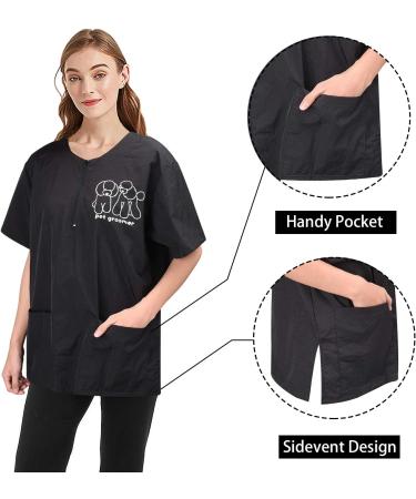 No Lifting Short-Sleeved Waterproof Pet Grooming Uniform for Men - Antistatic 2 Pockets Size M - Ideal for Dog Groomers & Cosmetologists (Pack of 1) - Buy Online on GoSupps.com