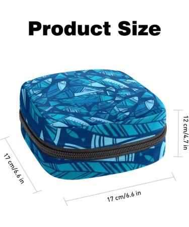 Fish Print Menstrual Cup Pouch & Sanitary Napkin Storage Bag - Travel Makeup Organizer (Color 6) - Buy Online on GoSupps.com