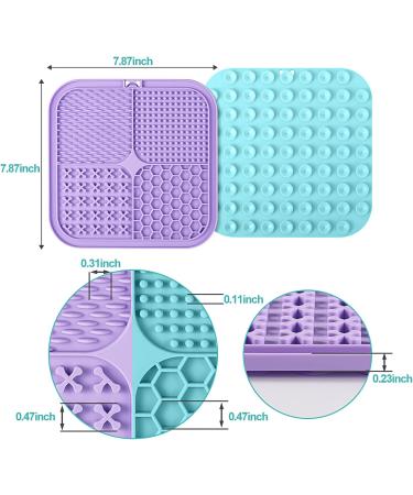 2 Pack Feeding Mat for Dogs & Cats | Slow Feeder & Non-Slip Design | Anxiety Relief & Training | Perfect for Yogurt & Peanut Butter | Blue & Purple - Buy Online on GoSupps.com