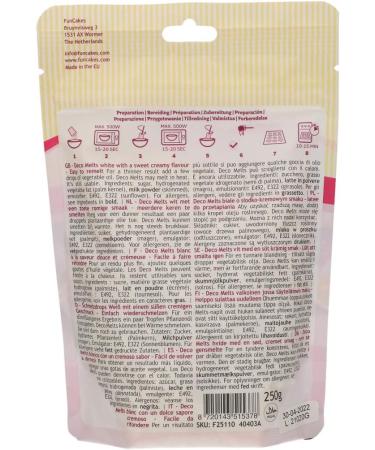 FunCakes Deco Melts White 250g - AZO Free | Pack of 1 - Buy Online on GoSupps.com