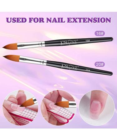 JOSLOVE 2PCS Size 16 Kolinsky Acrylic Nail Brushes | Acrylic Application | Pure Sable Hair | Wooden Handle - Buy Online on GoSupps.com