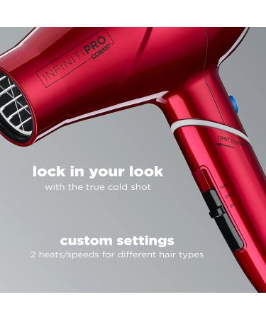 INFINITIPRO BY CONAIR Travel Hair Dryer 1875W Compact Foldable & Perfect for International Travel | Red 2 Piece Set - Buy Online on GoSupps.com