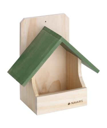 Navaris Small Bird Nest Box - Wooden Nesting Box for Robin Hummingbird Parakeet Bluebird - Open Front Outdoors Birdhouse Birds - Made of Pine Wood