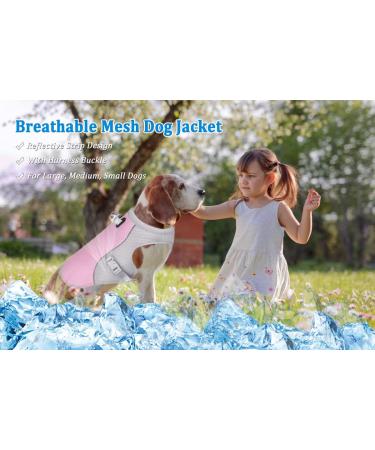 TVMall Dog Cooling Vest | Breathable Mesh Jacket for All Dog Sizes | Adjustable Summer Coat with Reflective Strip | New Pink - Buy Online on GoSupps.com