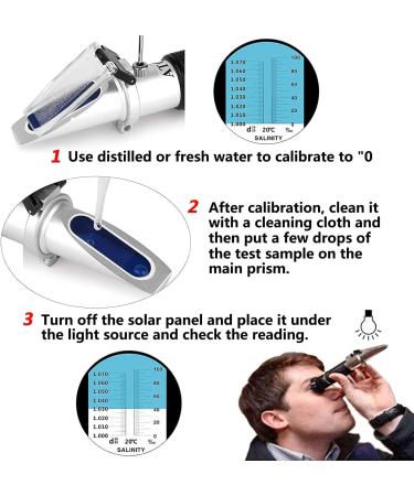 Retoteng Salinity Refractometer 0-100% Handheld Salinity Refractometer Dual Scale with ATC Function High Precision Digital Refractometer Suitable for Aquarium Marine Monitoring Saltwater Testing - Buy Online on GoSupps.com