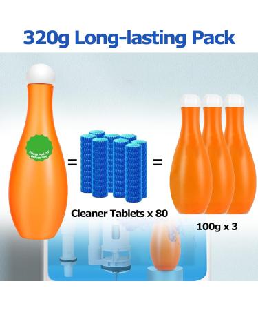 Bowling Blue Bubble Toilet Bowl Cleaner Gel Long-Lasting & Recyclable Toilet Cleaner Gel in Bottle Sustained-Release Automatic Toilet Bowl bathroom Cleaners Bottle 11.3oz/320g (1pc) - Buy Online on GoSupps.com