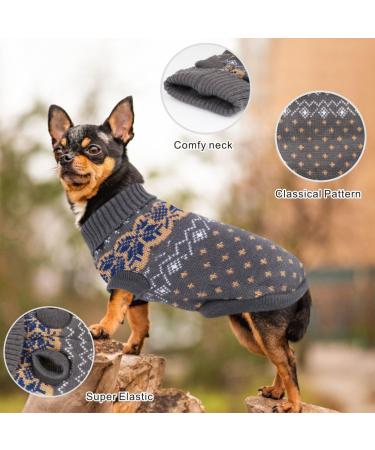 Idepet Winter Dog Sweater - Warm Pullover for Small & Medium Dogs & Cats - Cozy XL Gray Pet Clothing - Buy Online on GoSupps.com