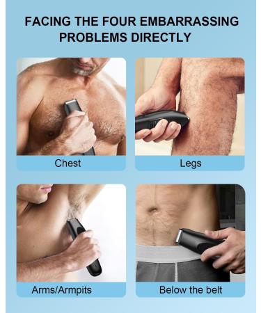 ASAHINA Body Hair Trimmer for Men Electric Vacuum Hair Suction Trimmer Waterproof Hair Clippers Wet/Dry Use Rechargeable Pubic Hair Ball Groomer Groin Hair Hygiene Razor Chest Hair Trimmer Dark Black - Buy Online on GoSupps.com