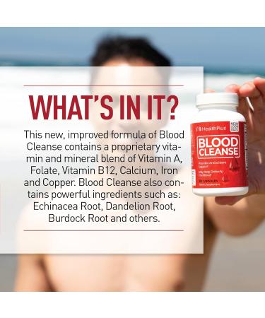 Health Plus Blood Cleanse - Gluten Free Dietary Supplement - Natural Herbal Ingredients 90 Capsules for Detox & Wellness - Buy Online on GoSupps.com