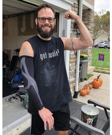Graduated Compression Arm Sleeve - Medical Grade 20-30mmHG for Men & Women | Lymphedema & Circulation Support - Medium Black - Buy Online on GoSupps.com