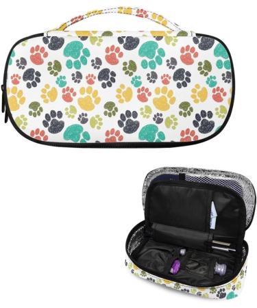Diabetic Insulated Organizer - Colorful Dog Paw Design | Portable Storage for Insulin Pens, Glucose Meters, Test Strips & Medication - Buy Online on GoSupps.com