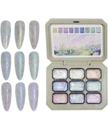 Gradient Dab Gel - 9-Pocket Palette Nail Styling Supplies | Solid gel glue for artistic manicures at home for travel parties or use by nail art enthusiasts - Buy Online on GoSupps.com