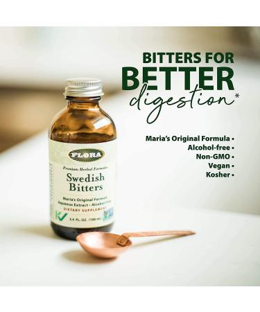 Flora Swedish Bitters Alcohol-Free 3.4 fl oz | Herbal Digestive Tonic - Buy Online on GoSupps.com