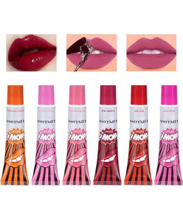  wiroouia Peel off matte lip stain peel off lip gloss | 6x Long-lasting stain removal | Peel Reveal Lip Stain Waterproof Lip Gloss Long-lasting waterproof lip gloss for weddings - Buy Online on GoSupps.com