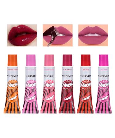 Mwqpgyh Peel off lip stain lipstick matte peel off lipstick 6x waterproof lip gloss for women and girls peel reeal lip stain waterproof lip gloss peelable stain