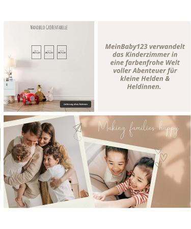 Meinbaby123 A4 Poster Set for Children's Room | Rainbow Murals & Sayings | Premium Wall Decor for Baby & Girls | 3 Decorative Posters (Hase) - Buy Online on GoSupps.com