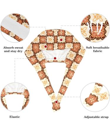 Multicoloured Floral Surgery Cap with Buttons and Bow - Elegant Bouffant Cap for Women with Long Hair - Buy Online on GoSupps.com