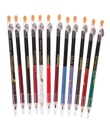 Balacoo 24 Pcs Lip Liner Eyeliner Black Eyebrow Pencil Grey Eyeliner High Pigment Pen Lip Pencil Set Natural