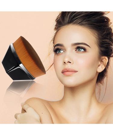 2 Pack Flat Top Kabuki Foundation Brush Set with Makeup Sponges - Pink Gold and Black - Buy Online on GoSupps.com